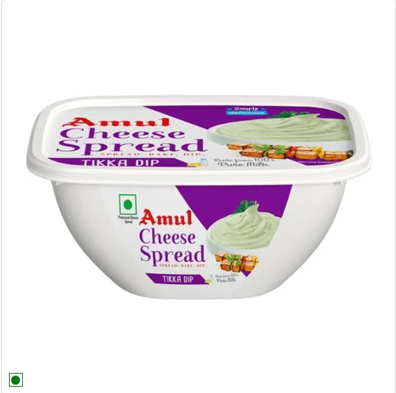 Amul Processed Cheese Spread - Tikka Dip, Made from 100% Pure Milk, 200 g Tub