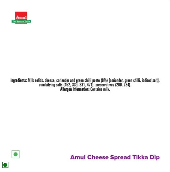 Amul Processed Cheese Spread - Tikka Dip, Made from 100% Pure Milk, 200 g Tub