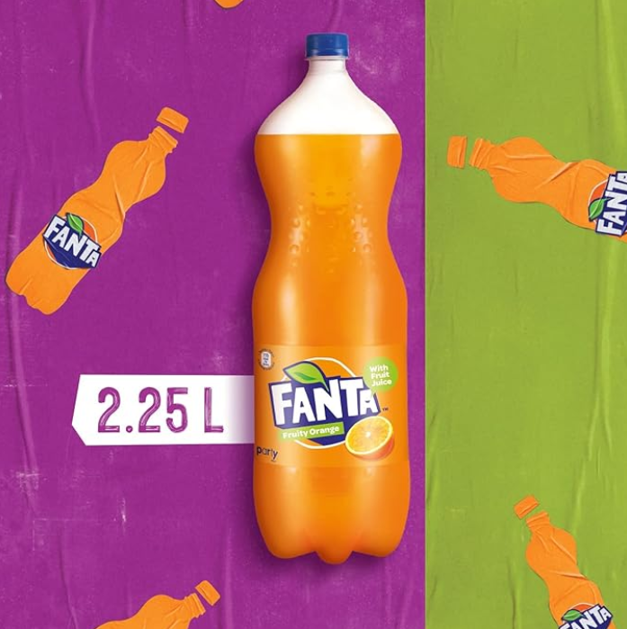 FANTA®️ Orange Flavored Cold Drink | Soft Drink with Added Orange Flavour | Delicious Orangey Flavor| Recyclable PET Bottle, 2.25 L