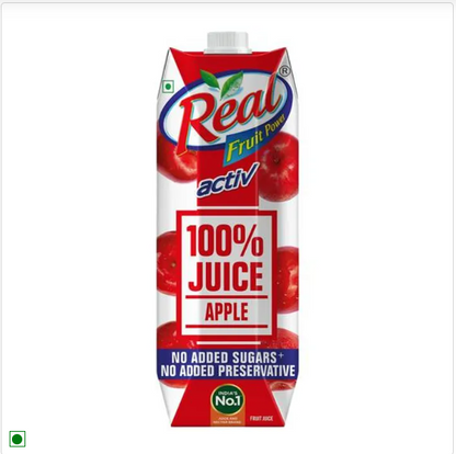 Real Activ 100 % Apple Juice - With No Added Sugar and Preservative, 3x1 L Multipack