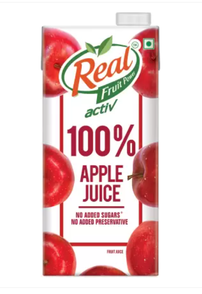 Real Activ 100 % Apple Juice - With No Added Sugar and Preservative, 3x1 L Multipack