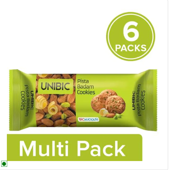 UNIBIC Cookies - Pista Badam, 75 g Pouch