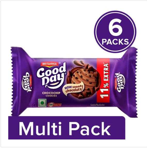 Britannia Good Day - Chocochip Cookies, Crunchy, Teatime Snack, 111 g