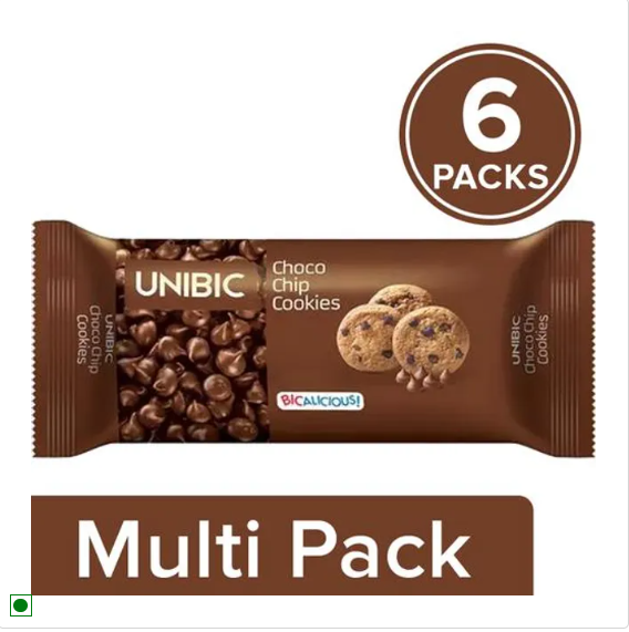 UNIBIC Cookies - Choco Chip, 3x75 g Multipack