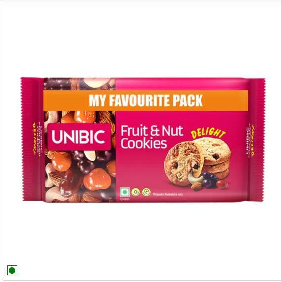 UNIBIC Fruit & Nut Cookies - Zero Cholesterol & No Trans Fat, 2 x 300 g (Multipack)