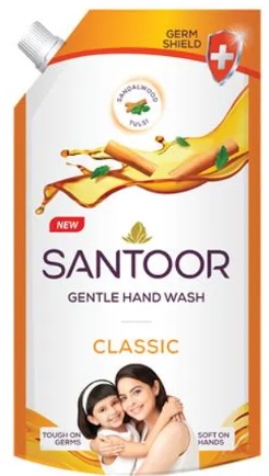 SANTOOR CLASSIC GENTLE HANDWASH WITH  SANDLEWOOD & TULSI 200 ml