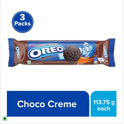 Cadbury Oreo Chocolate Flavour Cream Sandwich Biscuit, 288.75 g (3 Packs x 96.25 g Each) x (2 Multipack)