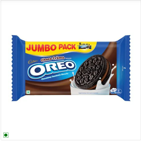 Cadbury Oreo Chocolate Flavour Cream Sandwich Biscuit, 288.75 g (3 Packs x 96.25 g Each) x (2 Multipack)