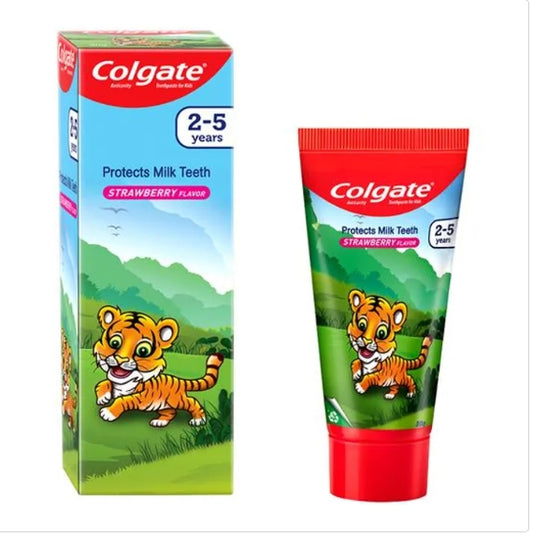 Colgate Kids Toothpaste - For 2-5 Years, Healthy Smiles For Little Teeth, Strawberry Flavour, 80 g