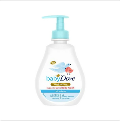 Baby Dove Rich Moisture Hypoallergenic Wash - Sensitive Care, Natural, No Parabens, 400 ml