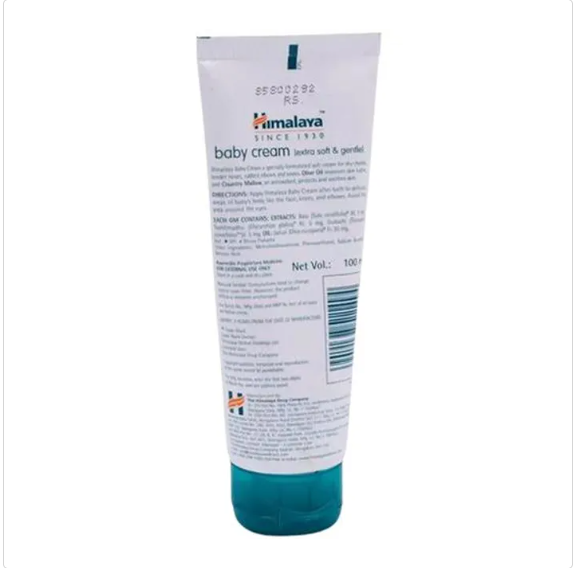 Himalaya Baby Cream - Extra Soft & Gentle, Paraben Free, 100 ml Tube