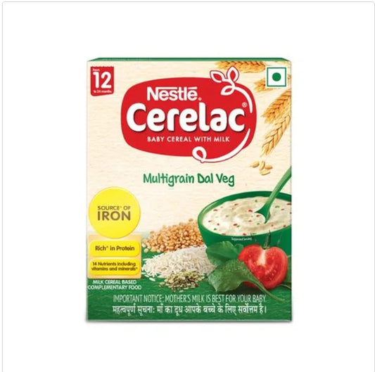 Nestle Cerelac Baby Cereal With Milk, Multigrain Dal Veg - From 12 To 24 Months, 300 g Box