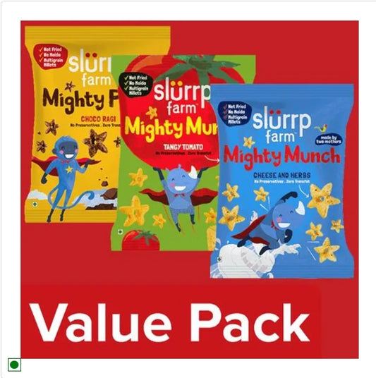 Slurrp Farm Puffs Combo - Healthy Snacks For Kids, School Tiffin & Travel Friendly, Combo 3 Items