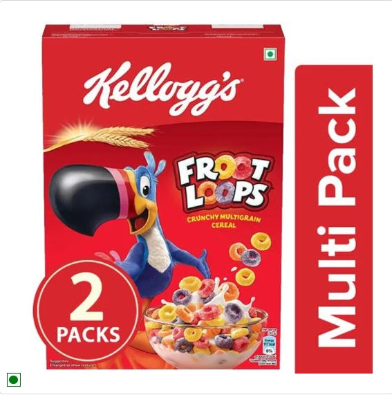 Kelloggs Froot Loops - Crunchy Multigrain Cereal, 2x285 g Multipack