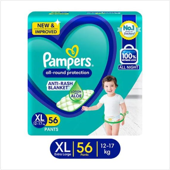 Pampers Diaper Pants - Extra Large, 56 pcs