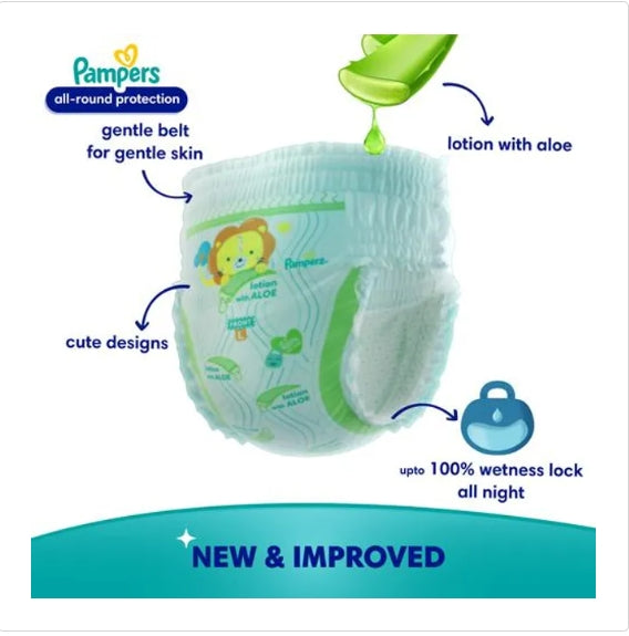 Pampers All-Round Protection Diaper Pants - XXL, 15-25 kg, Ultra Absorb Core, Leakage Prevention for upto 12 Hours, 42 pcs