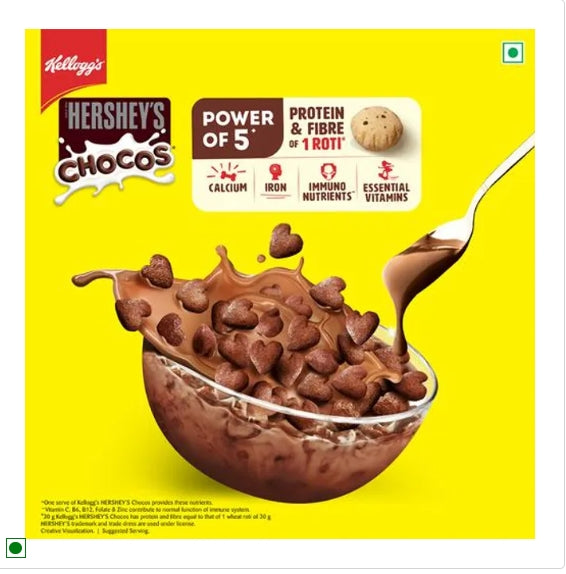 Kelloggs Hershey's Chocos - Chocolatey Breakfast Cereal For Kids, 325 g