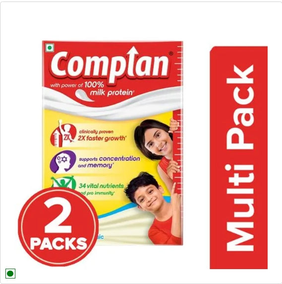 Complan Nutrition & Health Drink - Improves Concentration & Memory, Classic Flavour, 2x500 g Multipack