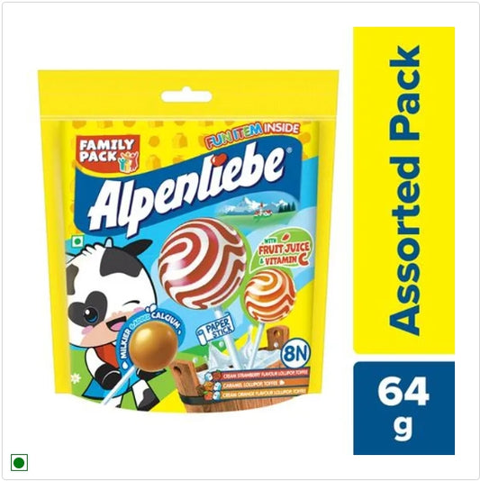 ALPENLIEBE Lollipop - Assorted Flavours, 64 g (8 pcs)