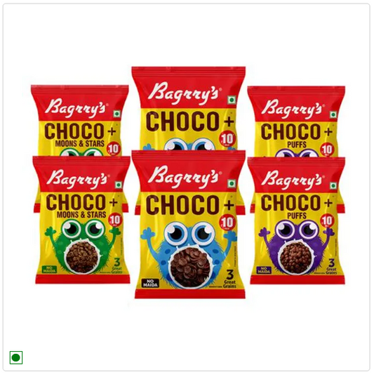 Bagrrys Choco+ Variety Pack - Assorted Flavours, 24 g (Pack of 6)