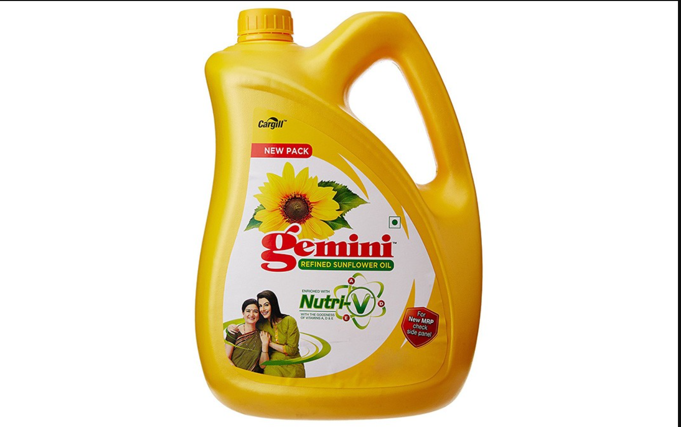 Gemini Sunflower Oil - With Nutri Fresh Technology 5 L Jar