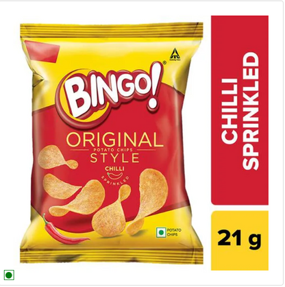 Bingo Original Style Potato Chips - Chilli Sprinkled, 2x90 g Multipack