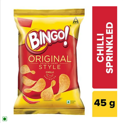 Bingo Original Style Potato Chips - Chilli Sprinkled, 2x90 g Multipack