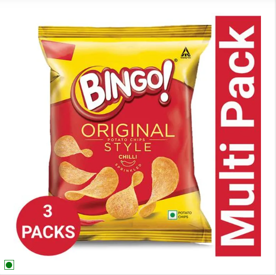 Bingo Original Style Potato Chips - Chilli Sprinkled, 2x90 g Multipack