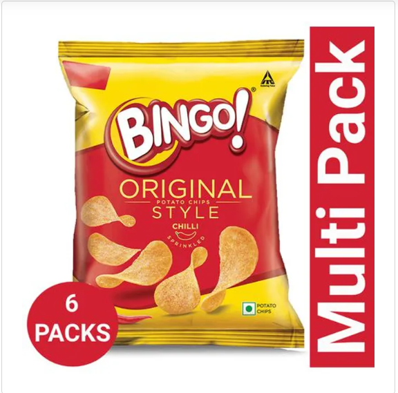 Bingo Original Style Potato Chips - Chilli Sprinkled, 2x90 g Multipack