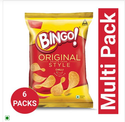 Bingo Original Style Potato Chips - Chilli Sprinkled, 2x90 g Multipack