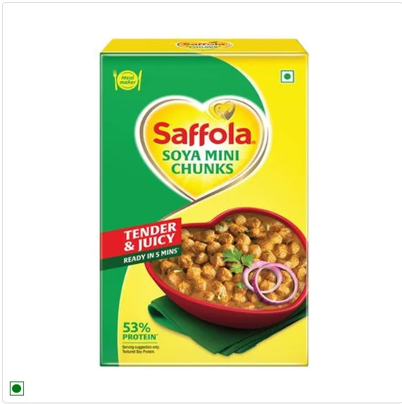 Saffola Soya Mini Chunks - Tender & Juicy, High In Protein & Fibre, 200 g