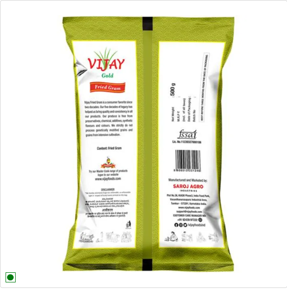 Vijay Gold Fried Gram/ Roasted Channa, 500 g