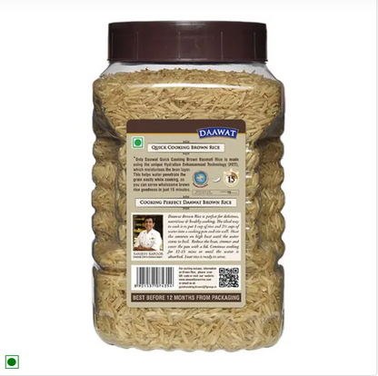 Daawat Basmati Rice/Basmati Akki - Brown (Quick Cooking), 1 kg Jar