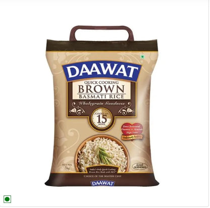 Daawat Basmati Rice/Basmati Akki - Brown (Quick Cooking), 1 kg Jar