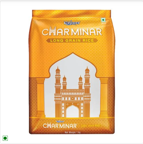 Kohinoor Charminar Long Grain Rice, 1 kg Pouch