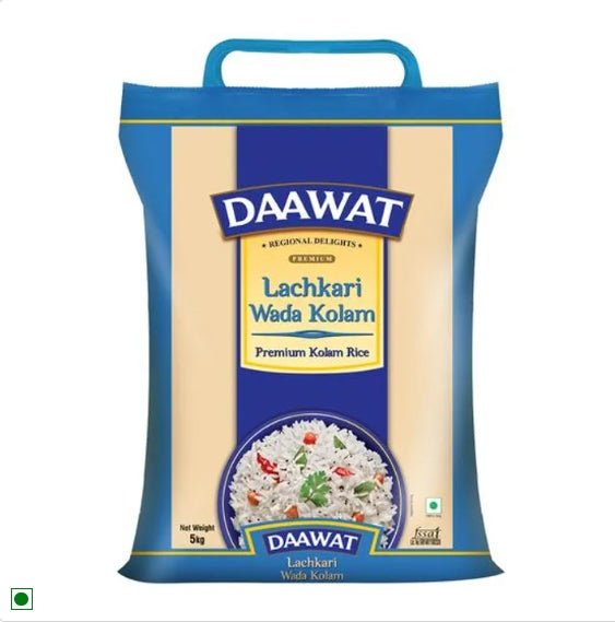 Daawat Lachakari Wada Kolam Rice - Premium, Sourced From Vidharba, 5 kg