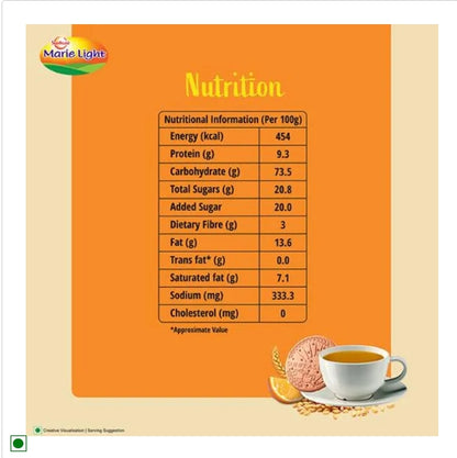 Sunfeast Marie Light Vita Orange Biscuits - Tea Time Partner, 100 g Pouch