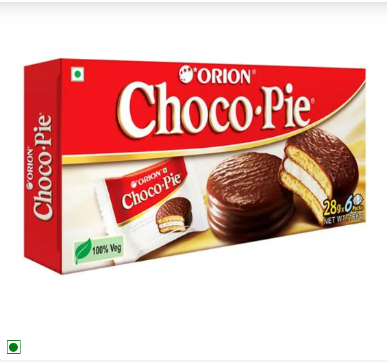 Orion Choco Pie - Chocolate Coated Soft Biscuit, 336 g (Pack of 2)