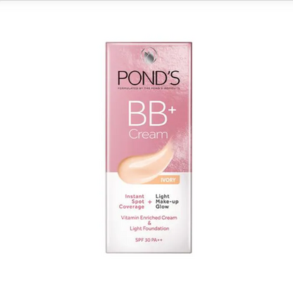 Ponds BB+ Cream - Rich In Vitamin, Instant Spot Coverage, Make-Up Glow, 30 g Light