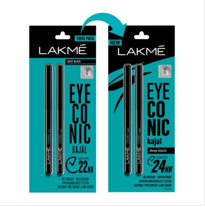 Lakme Kajal - Eyeconic, Twin Pack, 0.7g