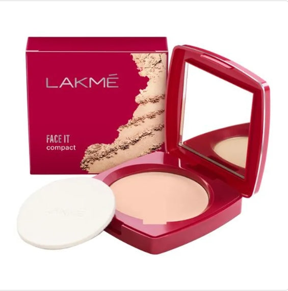 Lakme Compact - Face It, Matte Finish Powder For Instant Glow, 9 g Pearl