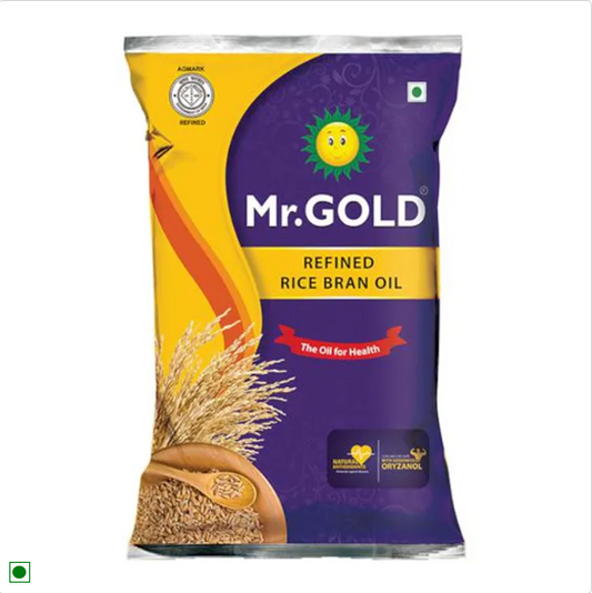 Mr. Gold Refined Oil - Rice Bran, 1 L Pouch