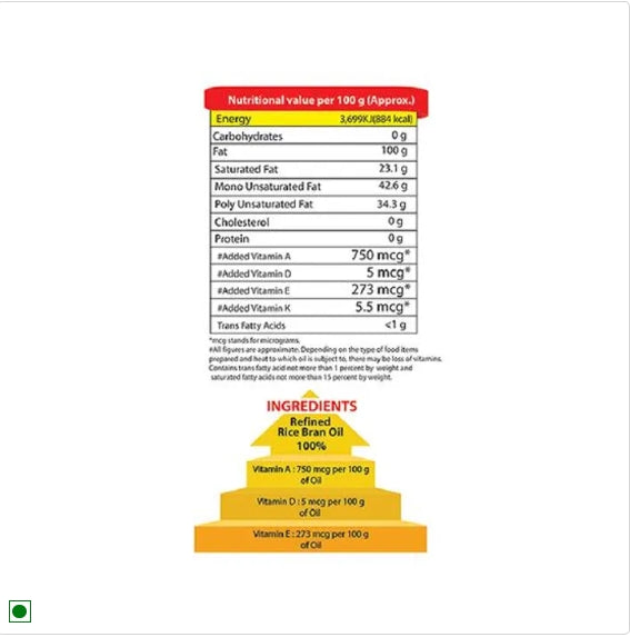 Mr. Gold Refined Oil - Rice Bran, 1 L Pouch