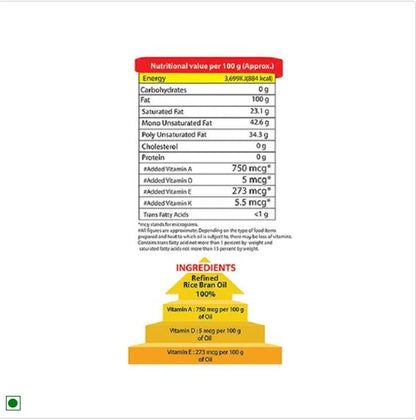 Mr. Gold Refined Oil - Rice Bran, 1 L Pouch