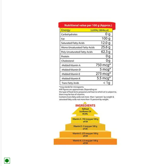 Mr. Gold Refined Oil - Sunflower, 1 L Pouch