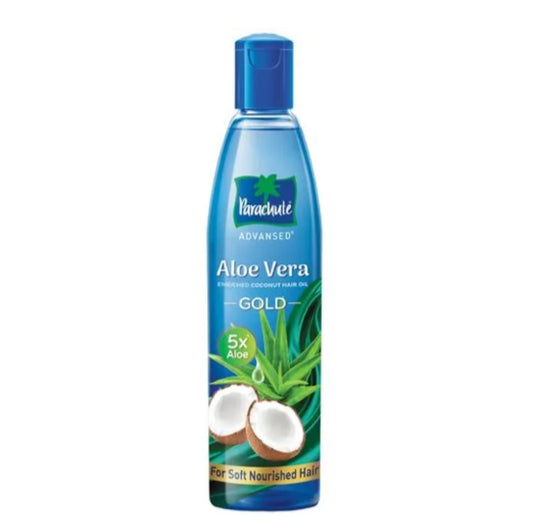 Parachute Advansed Aloe Vera Enriched Coconut Hair Oil Gold With 5X Aloe Vera For Soft Hair, 250 ml