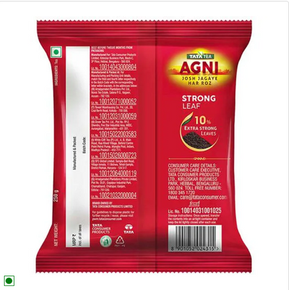 Tata Tea Agni Special Blend Tea - 10% Extra Strong Leaves, Perfect Aroma & Taste, 250 g Pack