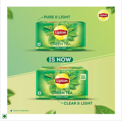 Lipton Clear & Light Green Tea, 1.3 g (25 Bags x 1.3 g Each)