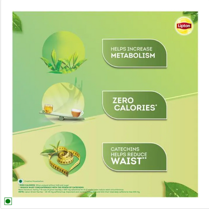 Lipton Clear & Light Green Tea, 1.3 g (25 Bags x 1.3 g Each)