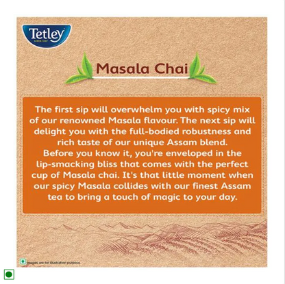 Tetley Masala Tea - Spiced & Flavourful Assam Blend, Staple Free & Environment Friendly Bags, 100 g (50 Bags x 2 g each)